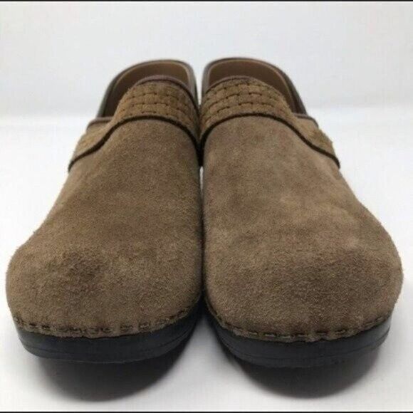 Sanita clogs womans brown suede US8 EU39 BoxS basket weave - Picture 2 of 6
